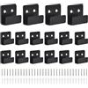 Rylae 16 Pezzi Ganci a U con 32 Viti, Inossidabile Staffe a U, Ganci da Parete Pesanti, Staffa per Display per Piastrelle di Ceramica per Bagno Cucina Garage (Nero)