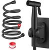 DEANKEJI 2 Metri Inossidabile Doccetta per Bidet-Set, Nero Doccettaperbide con Tubo Flessibile, Doccetta Bidet, per Bagno, Cucina, Hotel