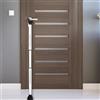HOMGEN Barra di Sicurezza Regolabile a 3 Livelli Morsetto per Porta Regolabile (84 cm-113 cm) Barra Antifurto per Porta Barra di Sicurezza Antiscivolo per Porte e Finestre Scorrevoli -Bianco