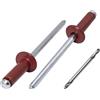 SKIR'CO (100 pz) Rivetti ciechi verniciati 4,0 x 10 mm, rivetti in alluminio, punta per trapano inclusa (ossido rosso RAL 3009)