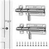 YIFLorine TANG Chiavistello Scorrevole Inox,2 Pezzi Chiavistelli per Porta con Foro,Slide Bolt con Viti,Bullone Serratura Porta,Chiusura Porta Scorrevole per Camera Letto,Recinzio