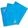 Oxford Touch College - Blocco note A4 a quadretti con doppio margine, 80 fogli, confezione da 3, colore: Blu