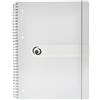 herlitz 11293107, Quaderno a spirale A4 80 fogli microperforati quadretti 4 mm polipropilene trasparente con elastico