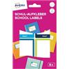 Avery Zweckform Avery Italia SCHOOL8G Etichette per la scuola, libri/quaderni, blu/verde, 68x46mm, 4 etichette per foglio, adesivo permanente, confezione da 2ff