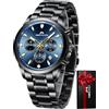 MEGALITH Orologio Uomo Cronografo Militare: Impermeabile Analogico Orologi con Cinturino Acciaio Inossidabile - Regalo per Affari Lavoro Uomo