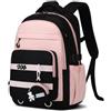 Amythe Zaino Ragazze - Zaino Scuola per Adolescenti Impermeabile per Laptop 15.6 - Cartella Casual per Scuola Elementare Media Superiore 10-18 Anni - Adatto per Carrello -Rosa
