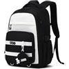 Amythe Zaino Ragazze - Zaino Scuola per Adolescenti Impermeabile per Laptop 15.6 - Cartella Casual per Scuola Elementare Media Superiore 10-18 Anni - Adatto per Carrello -Bianco