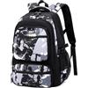 Amythe Zaino Scuola Media e Superiore per Ragazzi: Stile Casual e alla Moda per Adolescenti dai 10 Anni in su, Zainetto Porta PC Grande Nero in Nylon Impermeabile