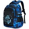 Amythe Zaino per Ragazzi - Scuola Elementare e Media - Zaino Ragazzo Grande Luminoso Notturno con Scomparto 15.6 Laptop, Ergonomico, Idrorepellente, Zaini Casual Adolescenti, Blu