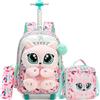 HTgroce Zaino Scuola Elementare Trolley, Zaini Scuola Trolley per Snack Astuccio Zainetto Asilo