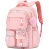 Amythe Zaino Ragazza 1a-5a Elementare con Bande Riflettenti | Zaino Ragazza Scuola Adolescente Elementari Medie Casual Portamonete Mignon