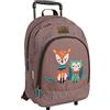 PERLETTI Zaino Trolley Eco Bambino - Cartella Scuola Materna Asilo Materiale Riciclato Dettagli Catarifrangenti - 36x25x15 (Cerbiatto)
