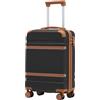 COOLIFE Valigia Cabina 55x35x20 Ryanair EasyJet Bagaglioamano Rigida PC+ABS | Lucchetto TSA 4 doppie ruote, leggera - Ideale per weekend, brevi soggiorni & city break