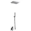 LANERI Kit Doccia 2 Vie Soffione Acciaio Inox Slim 2 mm + Braccio Doccia + Presa Acqua + Flessibile + Doccino (Soffione 30x30 cm con Braccio da Parete)