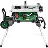 HiKOKI Sega da banco - 1500W, lama da 254mm, profondità di taglio 79mm, avvio dolce, estensione del tavolo, aspirazione della polvere, supporto con ruote - Taglio preciso e potente