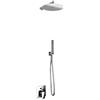 LANERI Kit Doccia 2 Vie Soffione Acciaio Inox Slim 2 mm + Braccio Doccia + Presa Acqua + Flessibile + Doccino (Soffione Ø25 cm con Braccio da Parete)