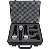 Pronomic DM-58-C Set 3 microfoni dinamici cardioidi con capsula elastica, interruttore On/Off, clip e valigetta nera inclusa.