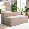 DYNMC you Divano Letto 120 cm - Corduroy Beige - Divano Pieghevole & Materasso con Fodera Corduroy - Memory Foam 19 cm - 110 kg - Lavabile 30°C - Camera Ospiti & Soggiorno - OEKO-TEX Standard 100 Certificato