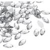 PATIKIL Gemme Marquise, 300 Pz 10x5mm Strass Acrilici con Retro Piatto, Gemme Cristallo Occhio Cavallo per Creazione Gioielli Fai da Te, Bianco