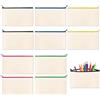 LEOINAER Busta Stoffa Piccola Vuota, 10 Pezzi, 21x13 cm, Con Cerniera, Multiuso, DIY, Alta Qualità, Colore Beige, Ideale per Personalizzazione