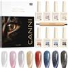 CANNI Smalto Gel Semipermanente Glitter Cat Eyes Magnetico Galassia argento, rosa, oro, rosso, blu, nero, brillante, 8 colori, Glitter Gel Nail Polish Soak Off Manicure