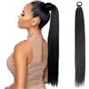ARYIMYDP Coda Capelli Extension Veri Effetto 70cm, Capelli Finti Donna in Nero, Più Leggera e Voluminosa, Perfetta per Occasioni Speciali e Quotidiane