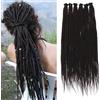 Mscat Extension per capelli sintetiche dreadlock da 45,7 cm SE Hippie Dreads Marrone Cioccolato Fatte a mano Larghezza 0,6 cm Loc Extension 40 ciocche Stile Reggae Trecce all'uncinetto per capelli da