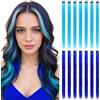 RANYAKE 14pezzi Estensione dei Capelli Colorati con Clip,Extension Clip Capelli Colorati per Donne,22 Pollici Ciocche Colorate,Accessori per Capelli da Bambina,per Donne,Ragazze