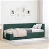 Versear Divano Letto, Letto Singolo, Divano Letto Singolo, Struttura Letto, Letto per Bambini, Cornice del Letto ad Angolo in Velluto Verde Scuro 80 x 200 cm