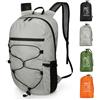 Outplea 15L Zaini da Escursione Piccolo Uomo Donna, Zaino Sportivo Pieghevole Ultraleggero, Zainetto Trekking Viaggio Impermeabile per Ampeggio, Grigio Chiaro