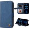 SEAHAI Cover per Motorola Edge 40 Neo, Ultra Sottile Custodia Premium PU Pelle Portafoglio Kickstand Slot per Schede [RFID Blocking] TPU Antiurto Flip Cover Libro - Blu