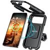 iMESTOU Impermeabile Supporto per Telefono da Moto Wireless/USB C Caricabatteria Manubrio Supporto Cellulare per 4,7-6,1 Pollici Lavoro Tramite Cablaggio a 12/24 V Moto o Collegamento a Prese USB A