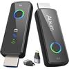 Alxum Trasmettitore e Ricevitore HDMI Wireless - Streaming Senza Fili 1080P@60Hz da PC/Computer Portatile a TV/Proiettore, Trasmissione di 50m, Plug & Play per Gaming e Riunioni di Business