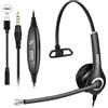 Callez Cuffie PC Telefono Cellulare con Microfono Cancellazione del Rumore, Auricolare PC 3,5mm USB C per Computer Smartphone Laptop, Business Ufficio, Skype Zoom Seminario Web, Chat Chiare, Ultra Comfort