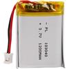 Sunkoo Batteria LiPo 3,7 V 1200 mAh 103040 con cavo JST, batteria ricaricabile ai polimeri di litio per altoparlanti Bluetooth, progetti fai da te e dispositivi elettronici