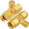 Vecys 2 Pezzi Adattatore SMA Splitter a 3 Vie a Forma di T SMA Femmina a Doppia Maschio Splitter Adattatore Antenna Convertitore 50 Ohm