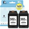 Penguin Sostituzione 302XL Cartucce Compatible con per HP 302XL Nero per DeskJet 1110 2130 3630 3632 3634 3636 per Envy 4520 4522 4525 per Officejet 3830 3834 4650 4652 Comb Pack Nero