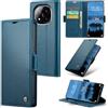 Idhiem Cover per XiaoMi RedMi Note 14 Pro 5G/Note 14 Pro Plus 5G/Poco X7 5G in Pelle PU Premium, Custodia Portafoglio Flip Libro, Blocco RFID, Slot per Carte, Wallet Cover con Supporto, Blu