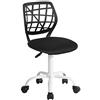 MEUBLE COSY Ufficio con Schienale Basso, scrivania Senza braccioli, Sedia Girevole ergonomica, Nero, 40x45x75-85cm