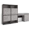 Skraut Home | Scarpiera | Mobile Salvaspazio | 247x145x35 cm | Camera da letto, stanza | Cassettiera | Tavolo da toeletta | Stile moderno | Cemento