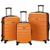 Rockland Melbourne Hardside - Valigia espandibile con ruote girevoli, arancione, set da 3 pezzi (20/24/28), Arancione, 3 Piece (20/24/28), Melbourne Hardside - Trolley espandibile con ruote
