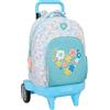 safta MOOS FIORI - Zaino grande con ruote, Compact Evoluzione, rimovibile, ideale per bambini di diverse età, comodo e versatile, qualità e resistenza, 33 x 22 x 45 cm