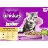 WHISKAS Junior, sacchetto per cibo umido, confezione multipla, selezione di pollame in gelatina, 12 x 85 g