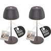 BRILONER - Set da 2 Riffle Mini lampade da tavolo LED senza fili IP44 con bordo luminoso, 8,5x20 cm, dimmer touch, lampada da scrivania, ricaricabile, German Design Award 2025, antracite