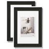 walther design Home HO318BD - Cornice portafoto in legno, 13 x 18 cm, nero, confezione da 2 pezzi
