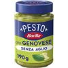 Barilla Pesto alla Genovese senza Aglio con Basilico Fresco Italiano e Parmigiano Reggiano DOP, Senza Glutine, Sugo Pronto Per Pasta, 190 g (Confezione da 10)