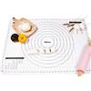 Webake Tappetino da Forno in Silicone per Impastare Tappetino Pasticceria Cucina XL 70 x 50 cm con Misure Fogli Antiaderenti Riutilizzabile per Biscotti Fondente Sugarcraft Torta, Trasparente