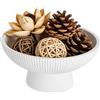 Ciotola Portafrutta NUTRIUPS In Plastica Bianca, Design Moderno, 26x10 Cm, Cesto Decorativo Per Cucina - 2