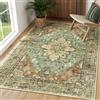 INOVADAY Tappeto 90x150 cm Lavabile in Lavatrice Vintage Antiscivolo Mattone/Marrone/Verde