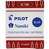 Pilot Etui 12 cartouches ic 100 encre bleu